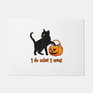 Cat I Do What I Want Halloween Candy Pumpkin Bag B Doormat