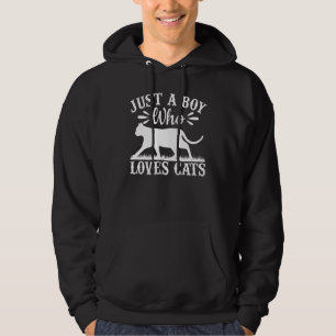Cat I Just A Boy Who Loves Cats Hoodie