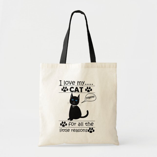 Cat I Love My Cat  Tote Bag (Front)