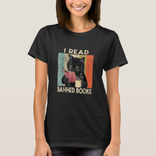 Cat I Read Banned Books Bookworms Reading Book 2 T-Shirt