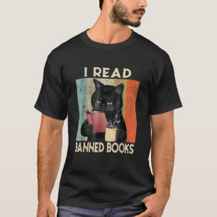 Cat I Read Banned Books men Bookworms Reading Book T-Shirt