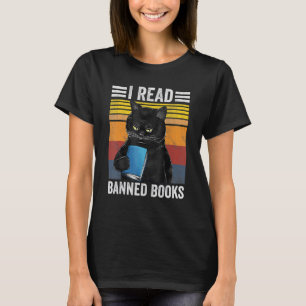 Cat I Read Banned Books Week Bookworms Reading Bo T-Shirt