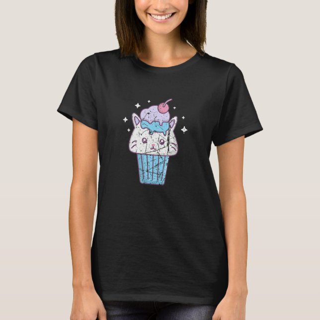 Cat Ice Cream Gelato Sweet Dessert Cat   T-Shirt (Front)