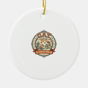 Cat Ice Cream Parlour Cat Ice Cream Parlour Cat Vi Ceramic Ornament