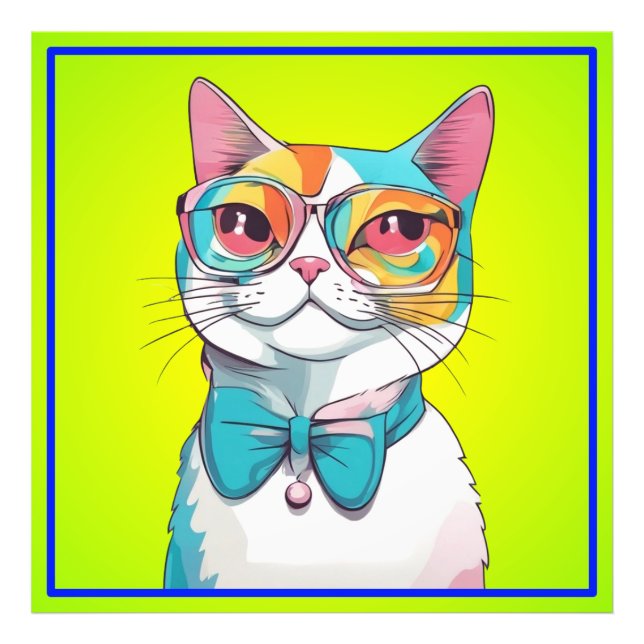 Cat Illustration Clipart  Photo Print (Front)
