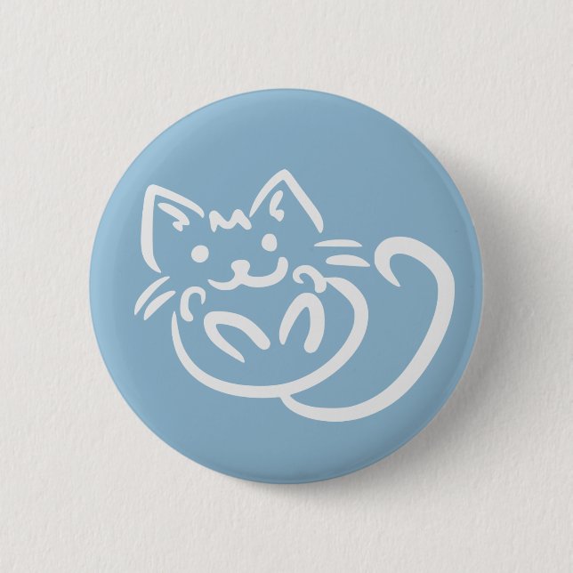 Cat Illustration custom colour buttons (Front)