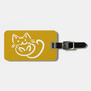 Cat illustration custom luggage tag