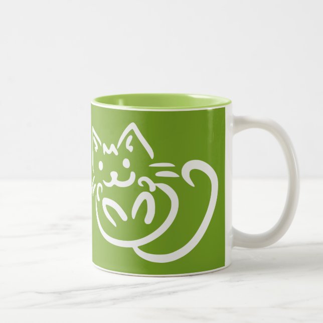 Cat Illustration custom mugs - choose style (Right)