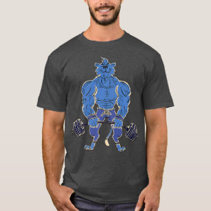 Cat Illustration Deadlifting Barbell - Muscles - T-Shirt