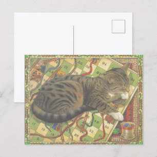 Cat Illustration Postcard