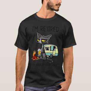 Cat I'm Retired Every Hour Is Happy Hour Animal T-Shirt