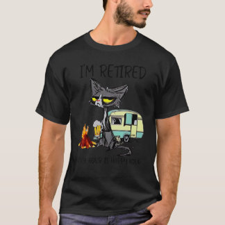 Cat I'm Retired Every Hour Is Happy Hour  Animal T-Shirt