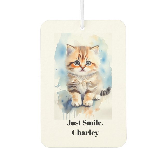 Cat Image Humour Text Name Air Freshener (Front)
