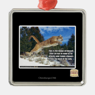 Cat image metal ornament