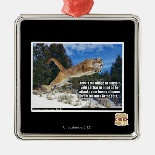 Cat image metal ornament (Front)