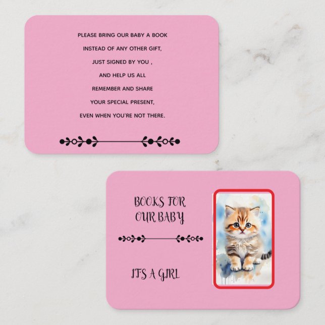 Cat Image pink Enclosure Card (Front/Back)