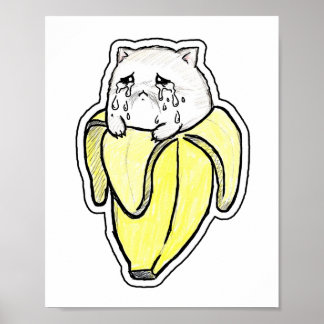 Cat in a Banana Costume Poster