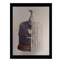 Cat in a Bird Cage Poster