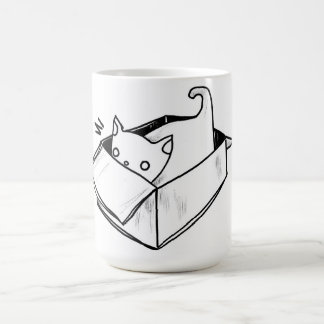 cat in a box coffee mug