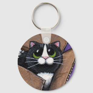 Cat in a Box Keychain