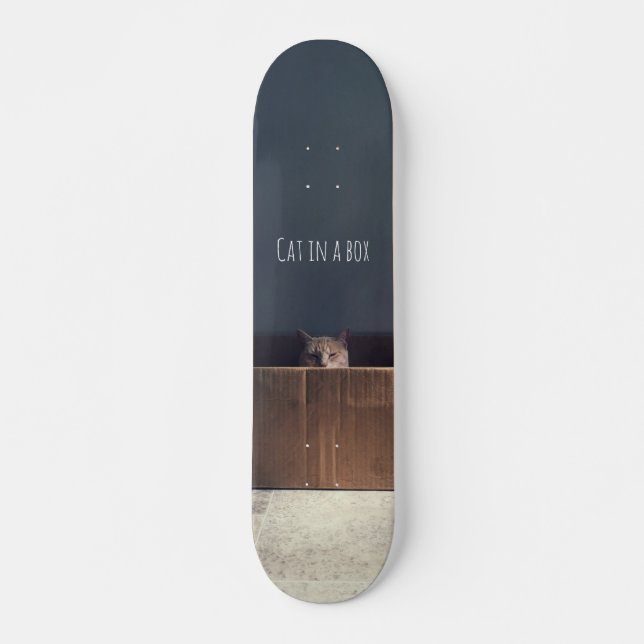 Cat in a box. The Zen cat master. Skateboard (Front)