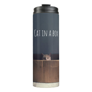 Cat in a box. The Zen cat master. Thermal Tumbler