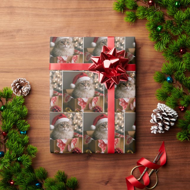 Cat In a Christmas Gift Box Wrapping Paper (Holiday Gift)