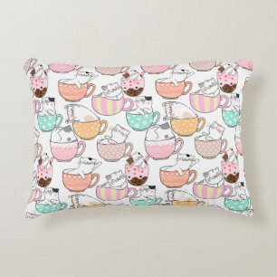 Cat in a cup pattern design 01 w accent pillow