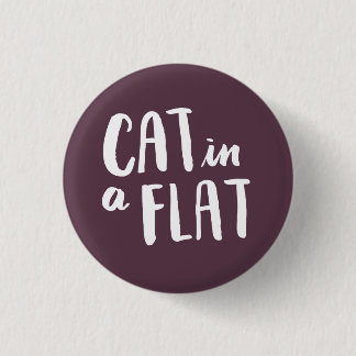 Cat in a Flat 1 Inch Round Button