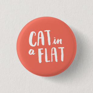 Cat in a Flat 1 Inch Round Button