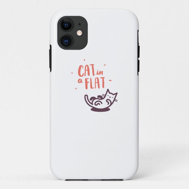 Cat in a Flat Case-Mate iPhone Case (Back)