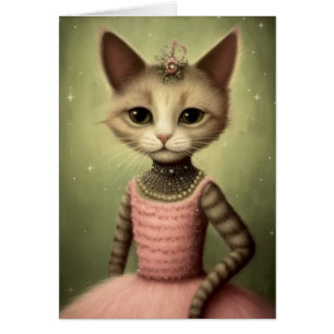 Cat in a Pink Dress All Occasions Greeting