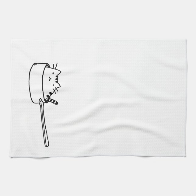 Cat in a Pot Kitchen Towel (Horizontal)