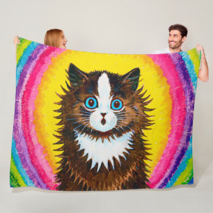 Cat in a Rainbow, Louis Wain Fleece Blanket