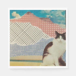 Cat in a strange landscape napkin