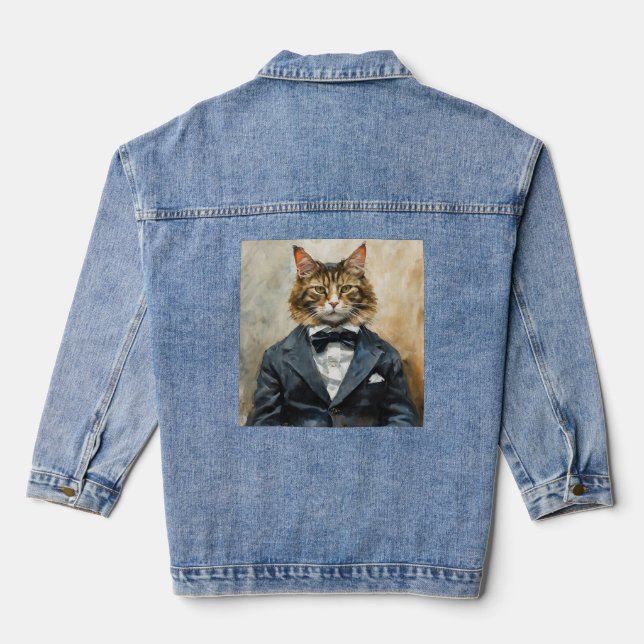 Cat in a Suit Denim Jacket (Back)