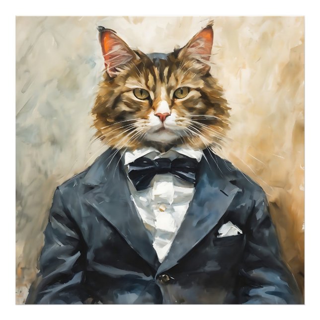 Cat in a Suit Photo Print (Front)