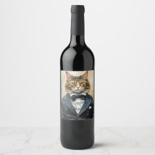 Cat in a Suit Wine Label