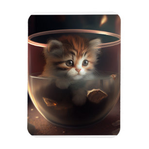 cat in a teacup 04 flexible photo magnet