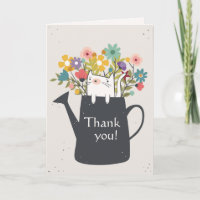 Cat In A Watering Can Card (Photo Optional)