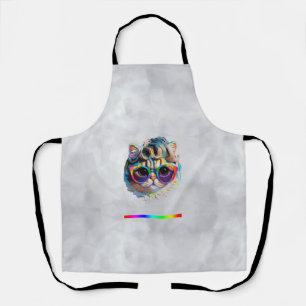 Cat in a Wig + Sunglasses (Painting #4) Apron