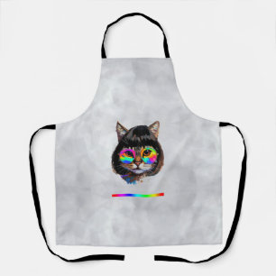 Cat in a Wig + Sunglasses (Painting #9) Apron