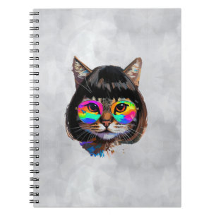 Cat in a Wig + Sunglasses (Painting #9) Notebook