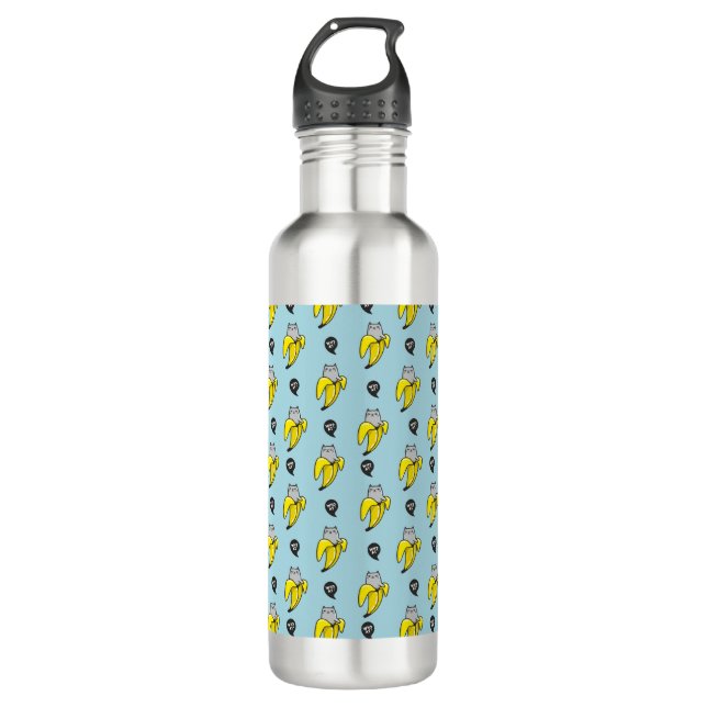 Cat in banana 710 ml water bottle (Front)