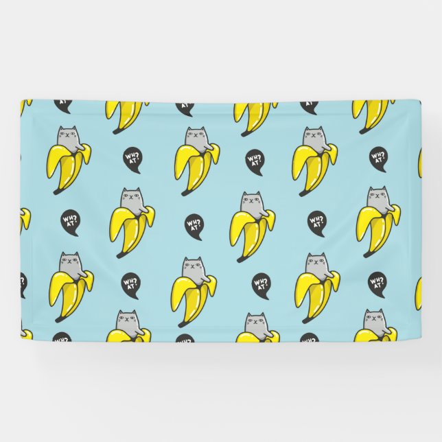 Cat in banana banner (Horizontal)
