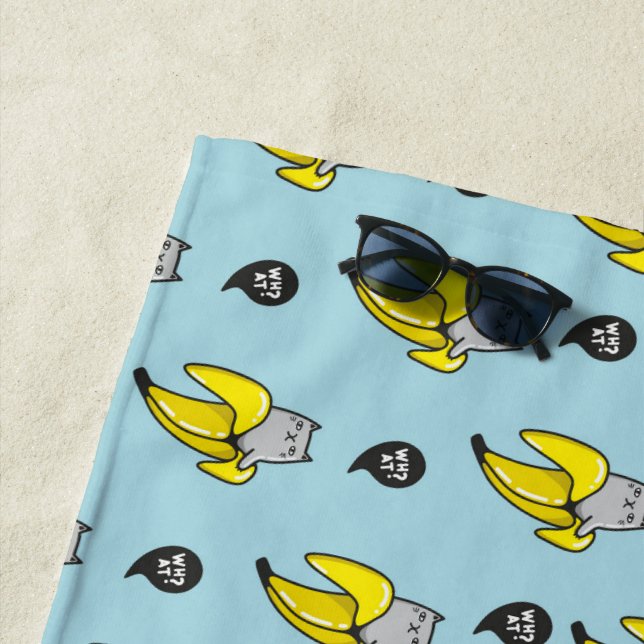 Cat in banana beach towel (In Situ)