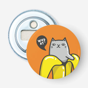 Cat in banana bottle opener