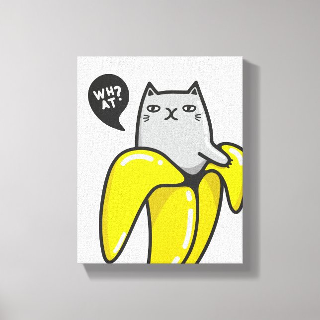Cat in banana canvas print (Front)