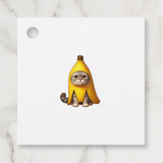 Cat in Banana Costume  Favour Tags