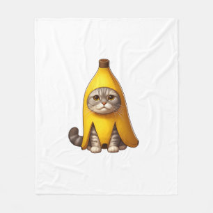 Cat in Banana Costume  Fleece Blanket